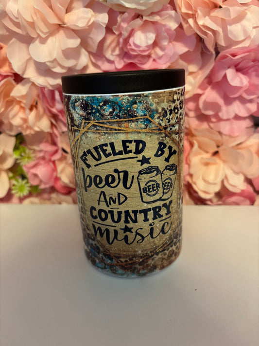 Fueled by Beer and Country Music - 12oz can/bottle cooler