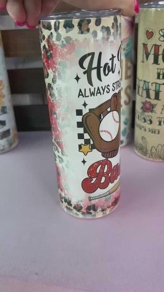 Hot Mess Always Stressed Baseball Mamma - 20 oz Tumbler